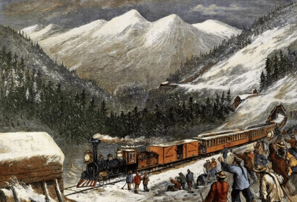 Chinese workers on railroad